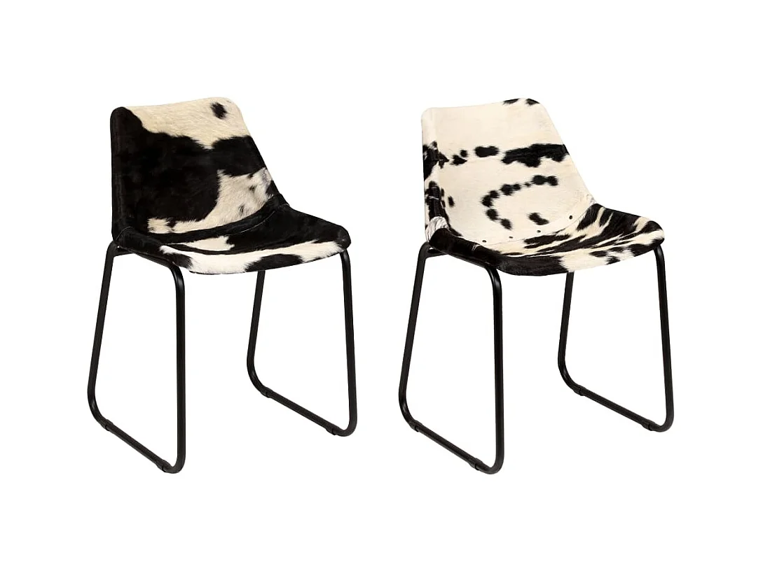 Chaises à manger lot de 2 cuir véritable de chèvre