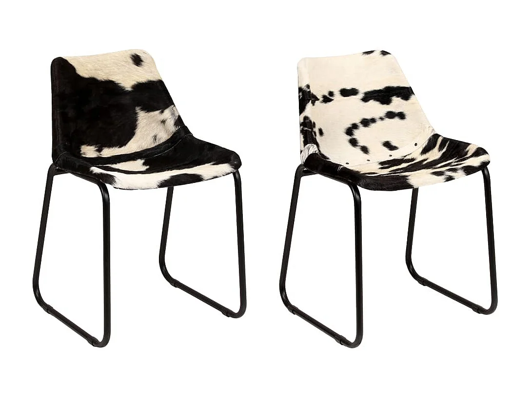 Chaises à manger lot de 2 cuir véritable de chèvre