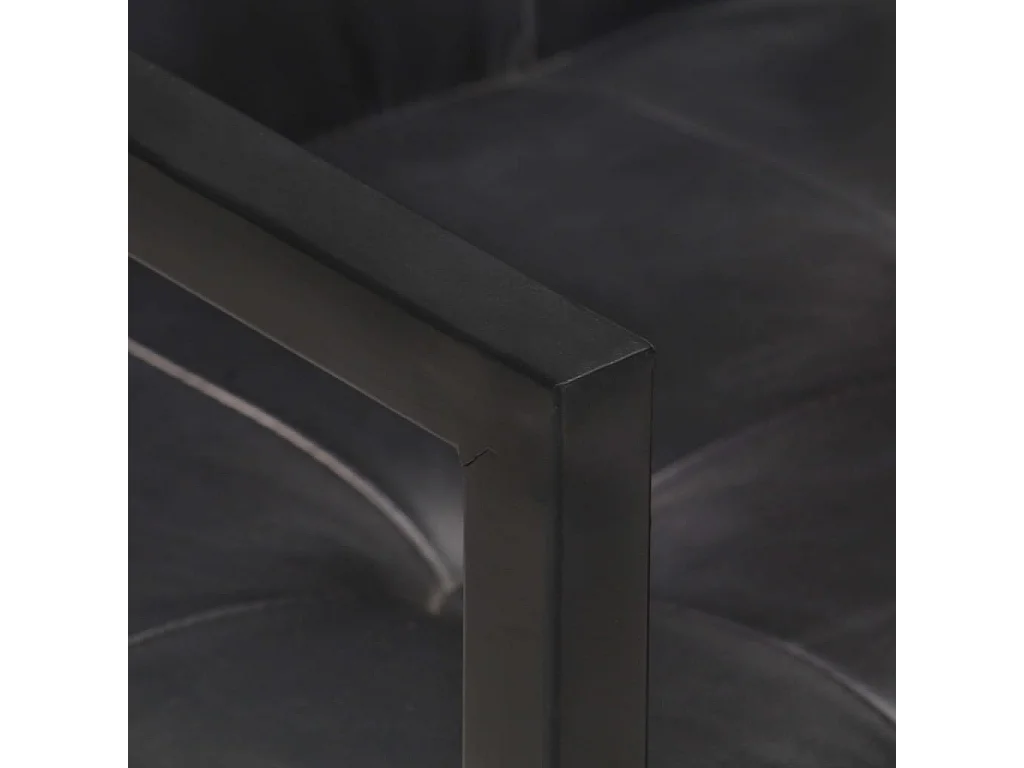 Cadeiras de jantar cantilever 2 pcs couro genuíno preto