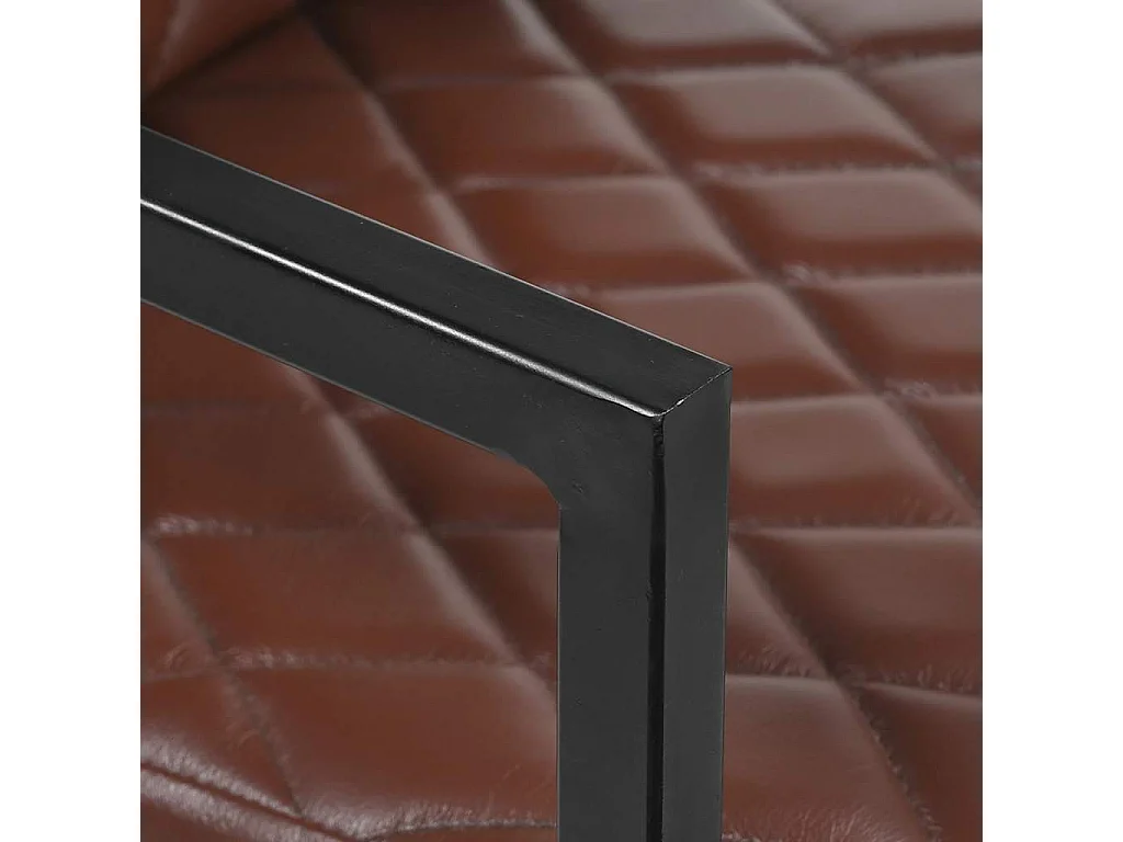 Chaises à manger cantilever lot de 2 marron cuir véritable