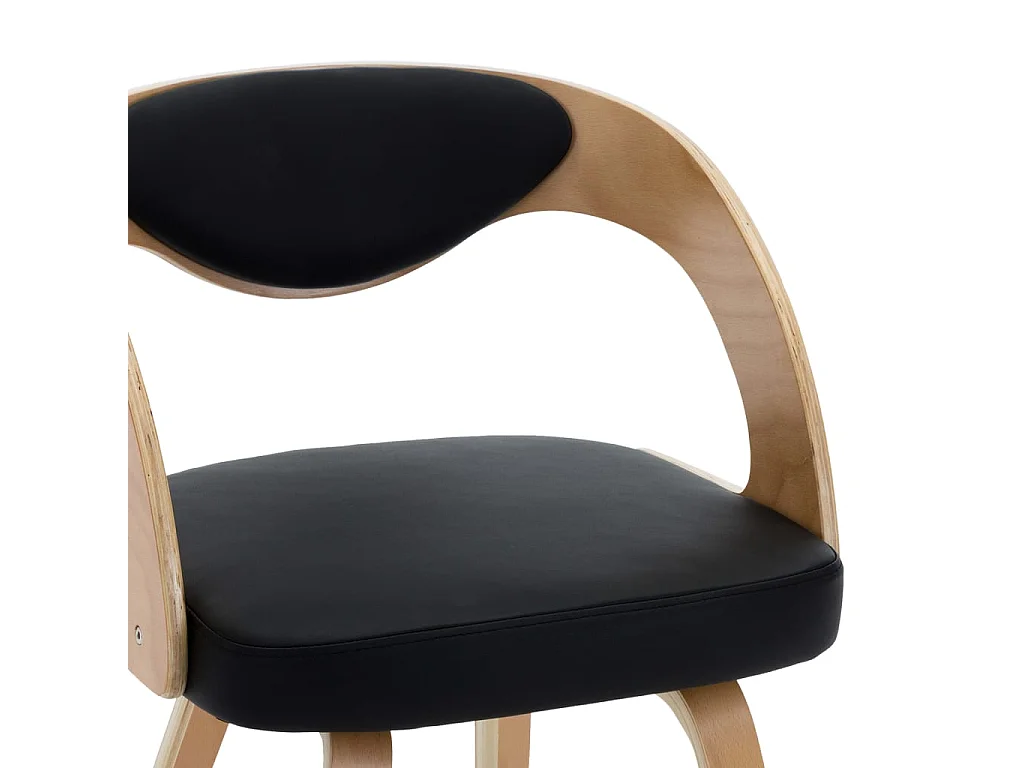 Eetkamerstoelen 4 st gebogen hout en kunstleer zwart