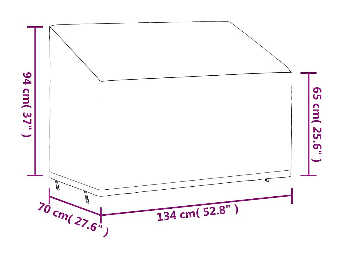 Tuinhoes 2-zitsbank 420D 134x70x65/94 cm oxford stof