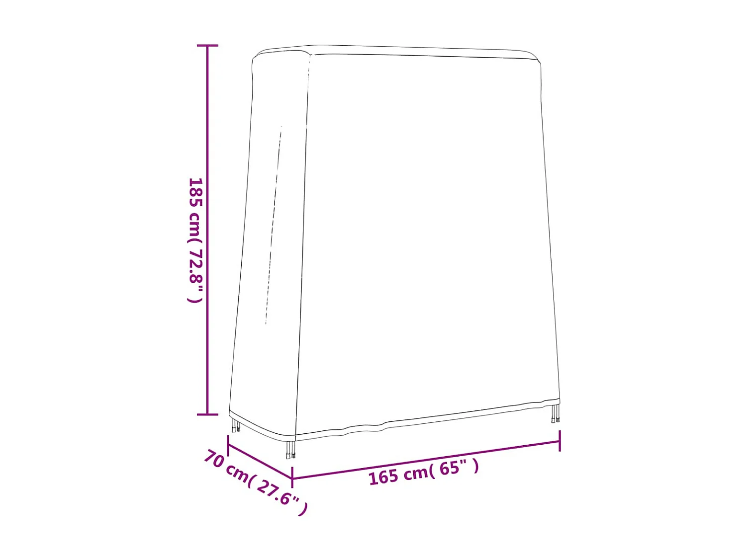 Copertura per Tavolo da Ping Pong Nera 165x70x185cm 420D Oxford