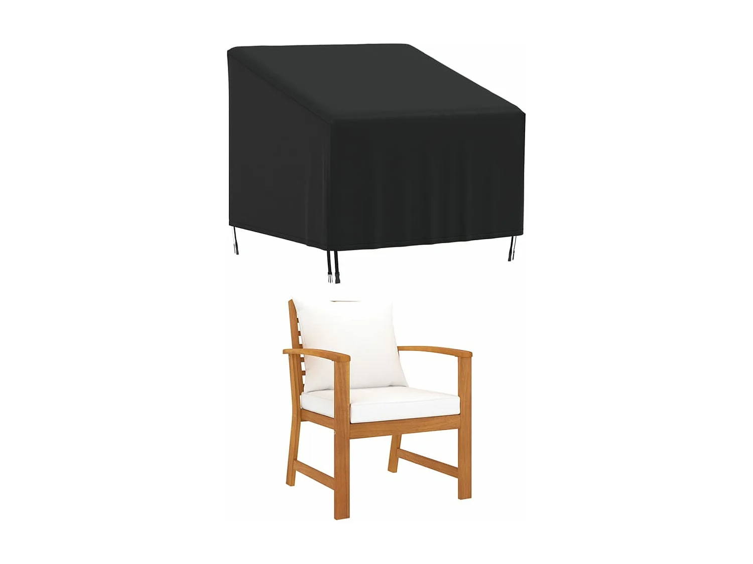 Abdeckung für Gartensessel Schwarz 90x90x50/75 cm 420D Oxford