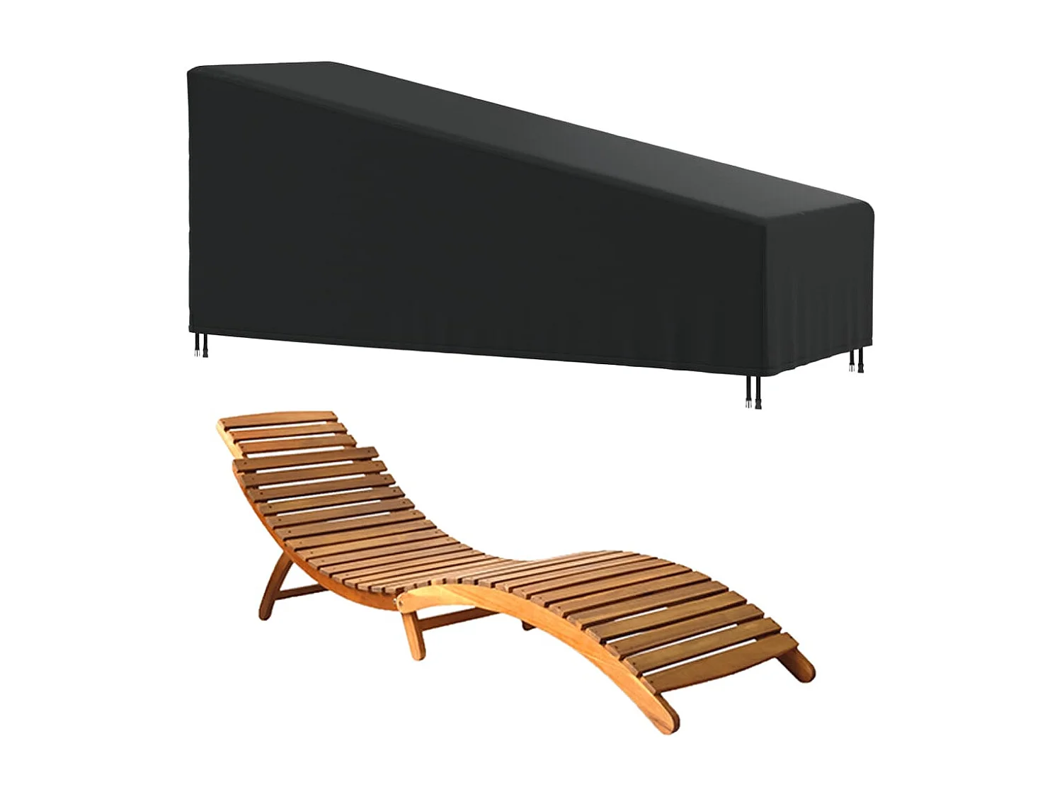 Copertura per Sdraio Nera 195x76x40/80 cm 420D Oxford