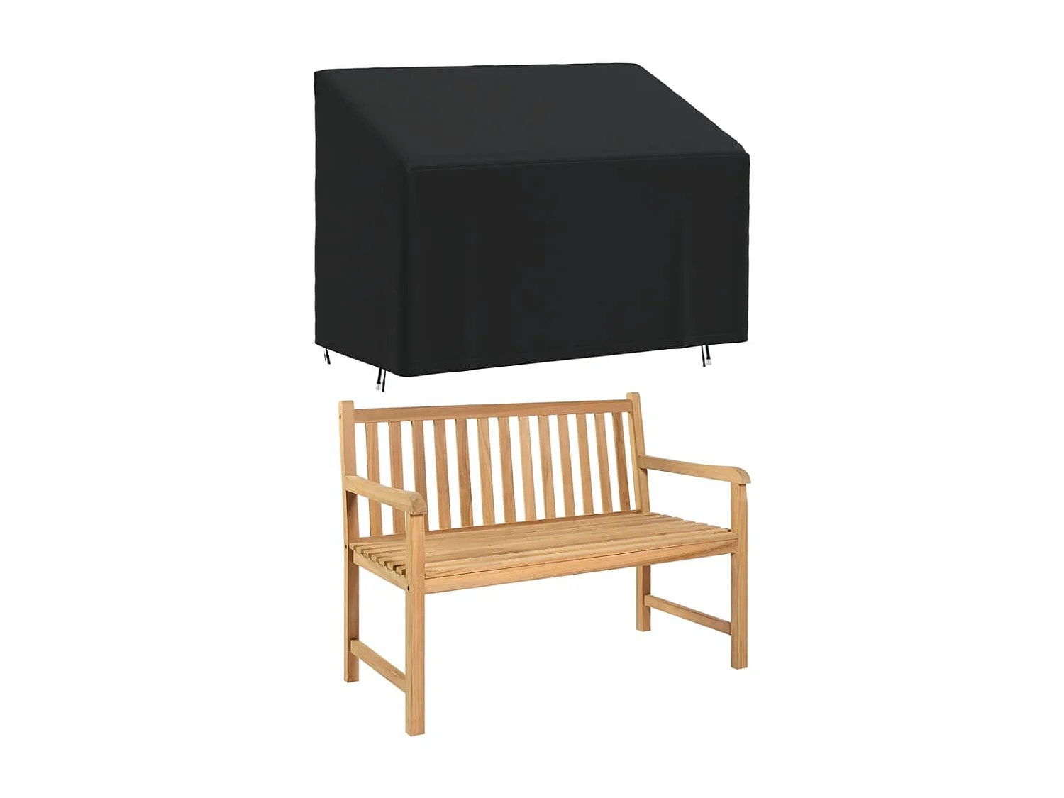 Cubierta de banco de 2 plazas Oxford 420D negro 134x70x65/94 cm