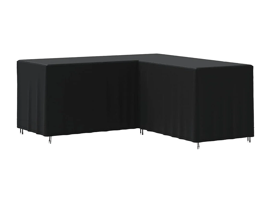 Housse pour canapé en forme de L noir 215x215x80 cm oxford 420D