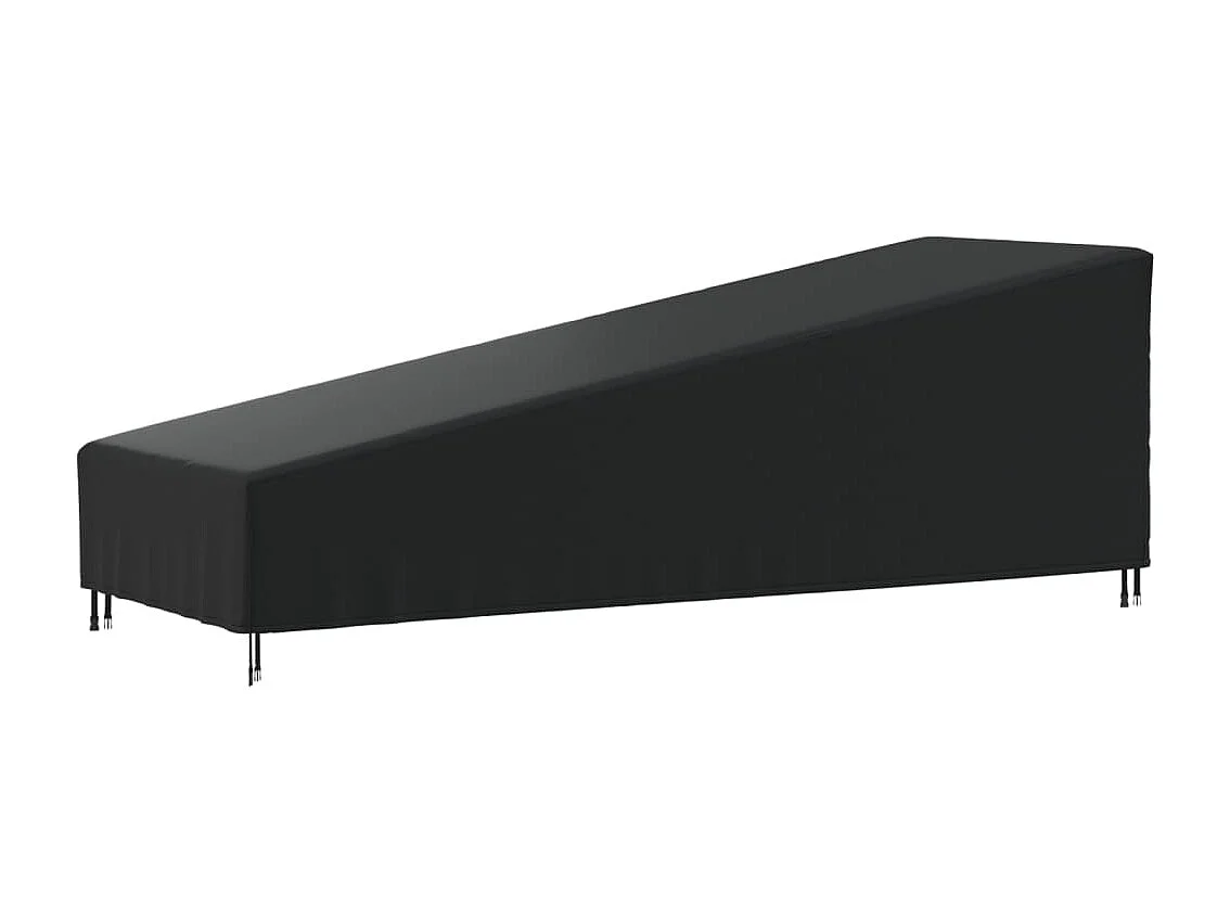 Housse de chaise longue noir 203x81x25/63 cm oxford 420D