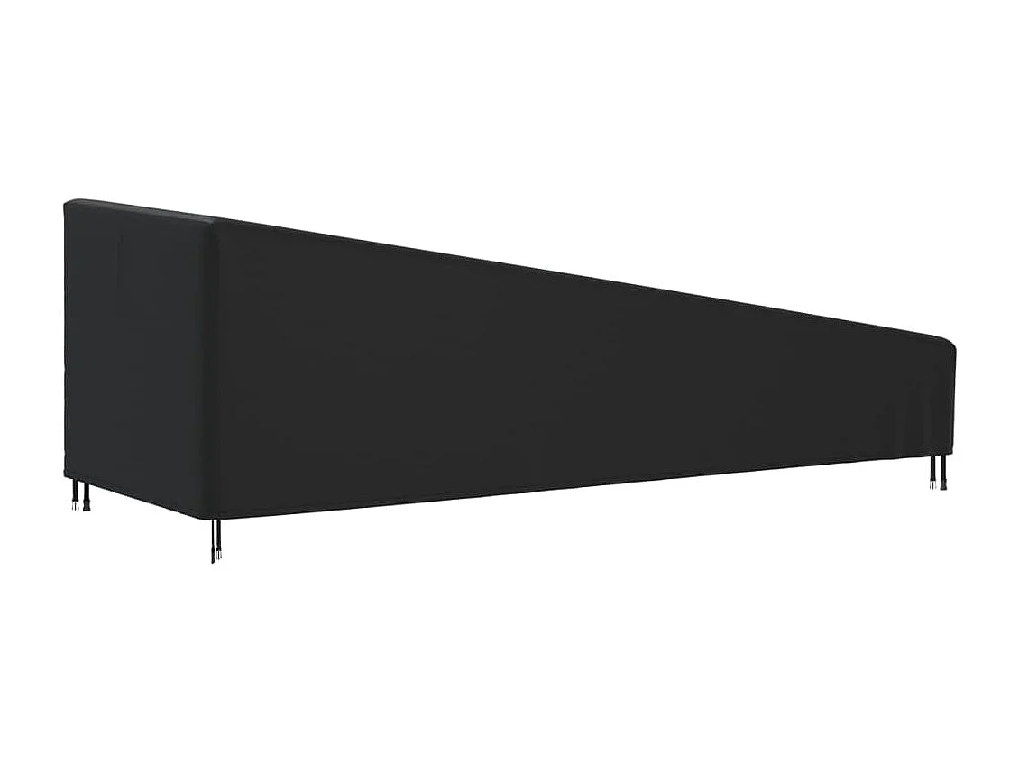 Housse de chaise longue noir 203x81x25/63 cm oxford 420D