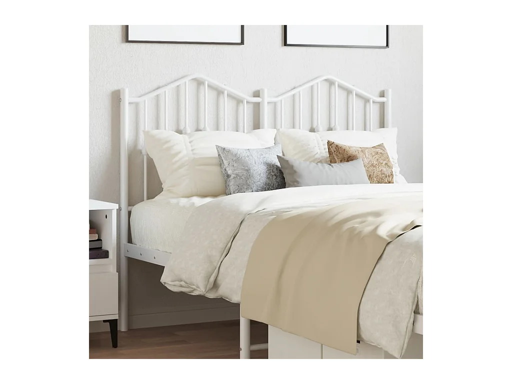 Tête de lit métal blanc 120 cm