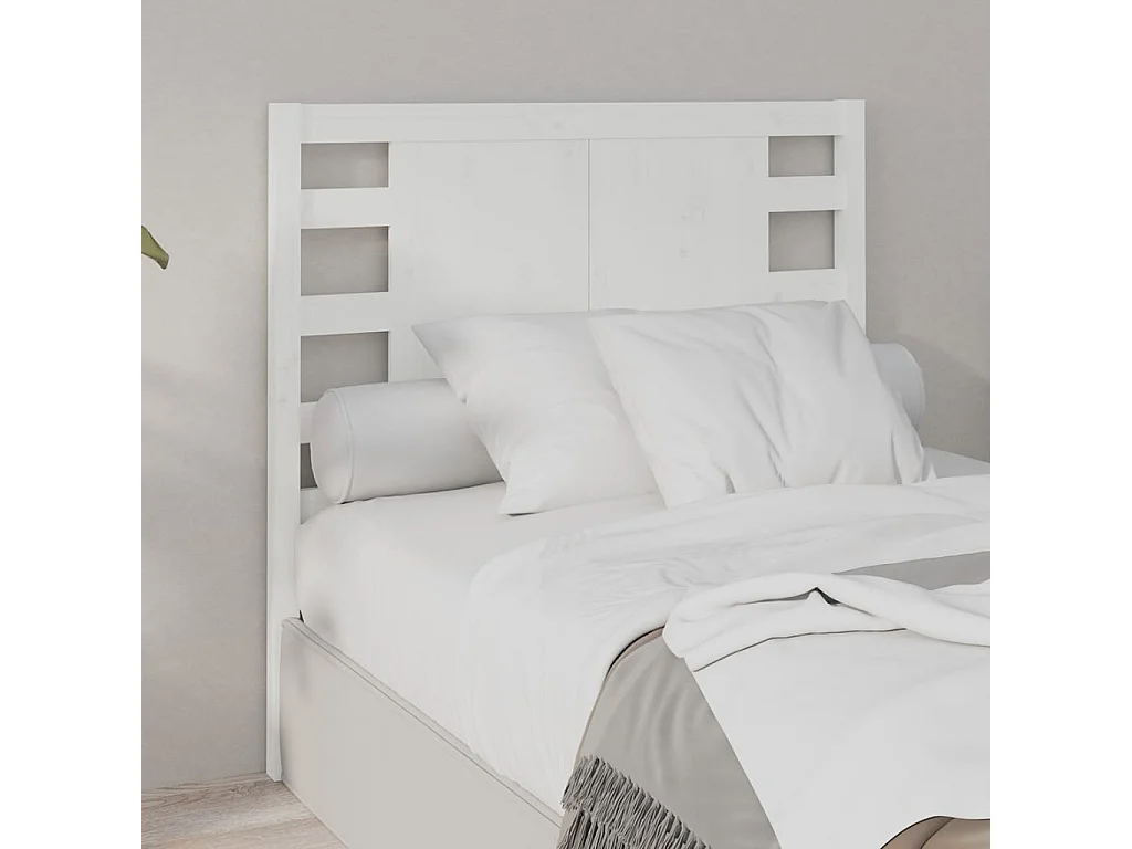 Tête de lit Blanc 81x4x100 cm Bois massif de pin