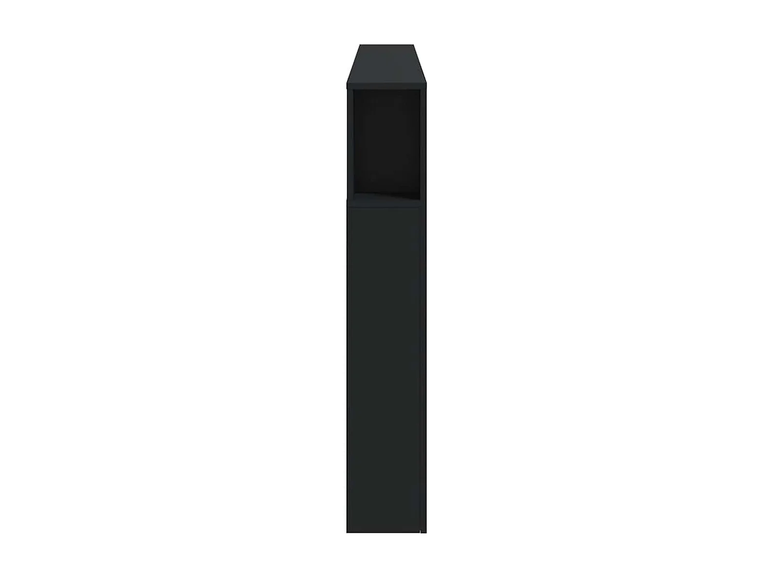 Hoofdeinde met LED 200x18,5x103,5 cm bewerkt hout zwart