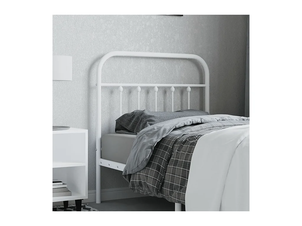 Tête de lit métal blanc 80 cm