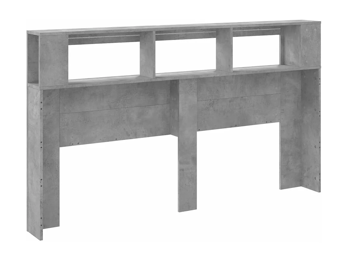 Tête de lit à LED gris béton 180x18,5x103,5cm bois d'ingénierie