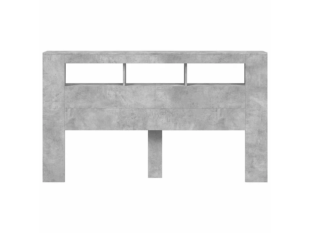 Hoofdeinde met LED 180x18,5x103,5 cm bewerkt hout betongrijs