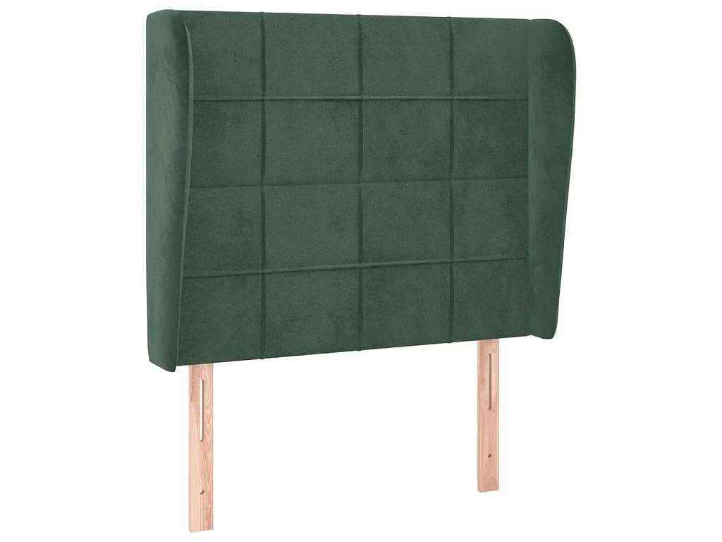 Testiera ad Orecchio Verde Scuro 103x23x118/128cm in Velluto