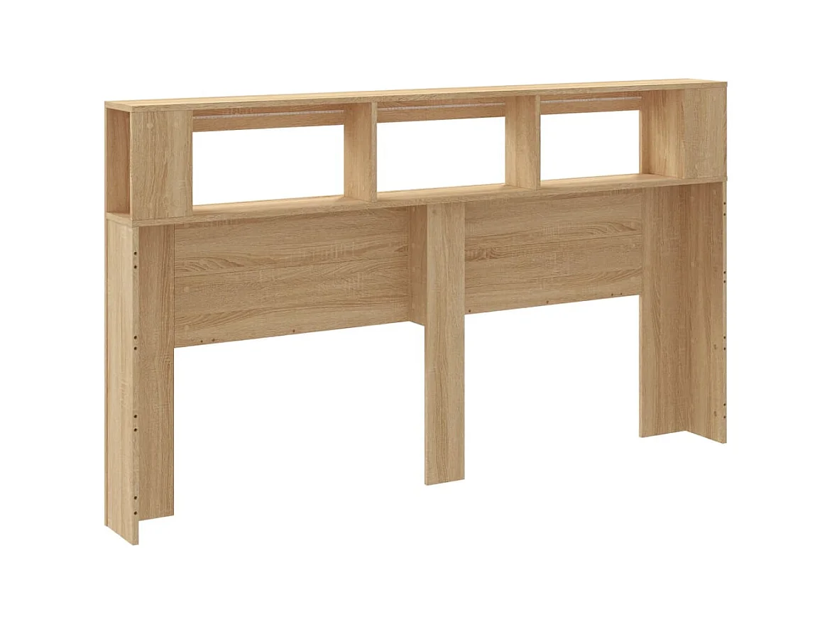 Cabecero LED madera ingeniería roble Sonoma 180x18,5x103,5 cm