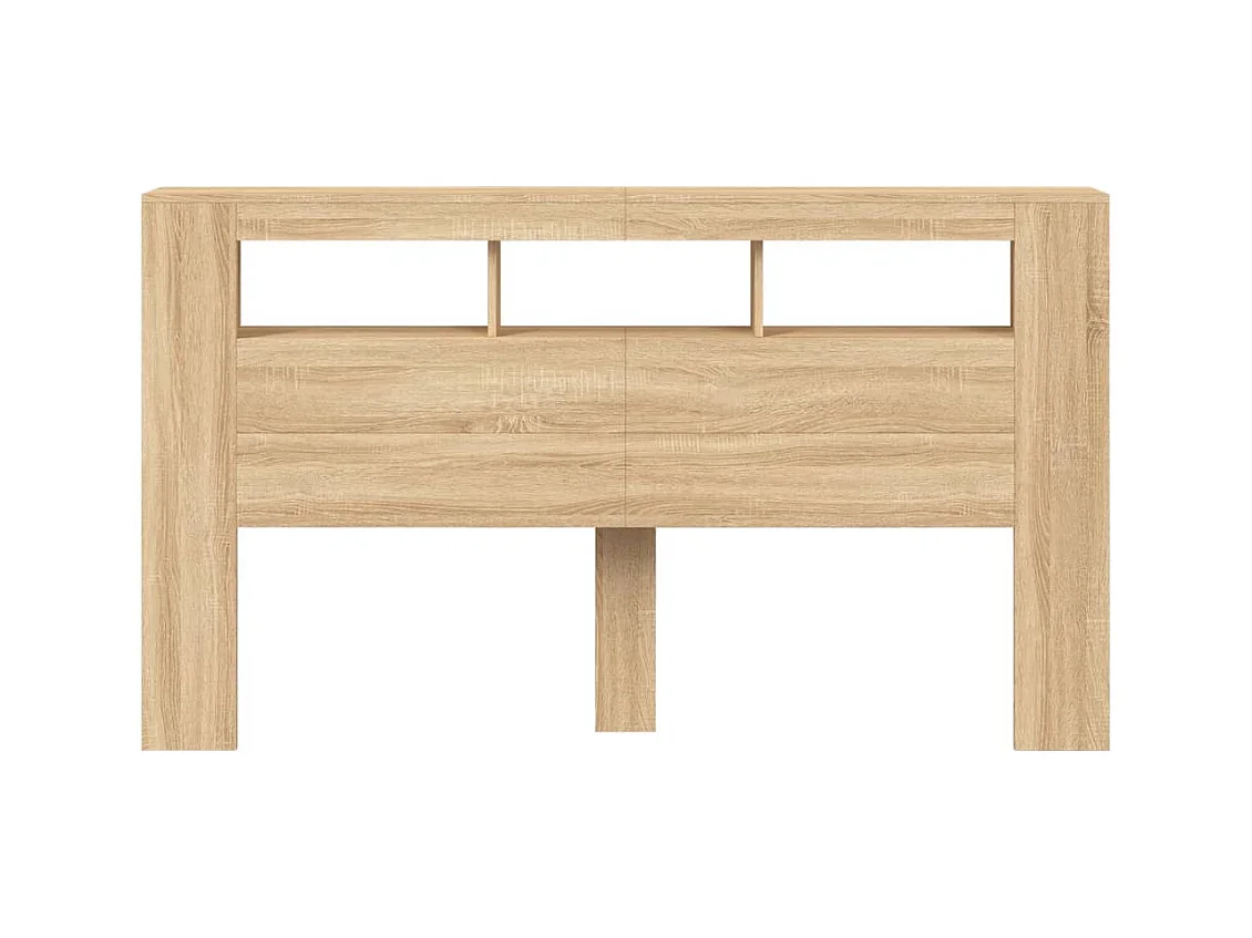 Cabecero LED madera ingeniería roble Sonoma 180x18,5x103,5 cm