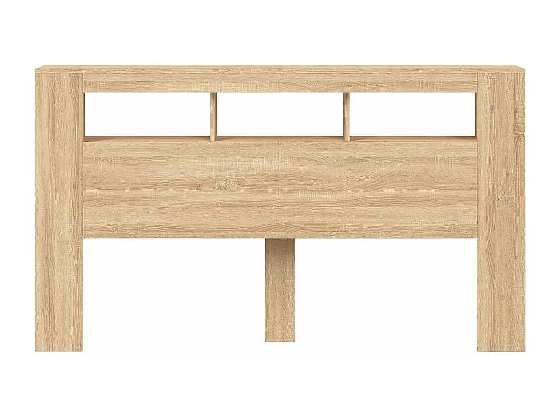 Cabeceira c/ LEDs 180x18,5x103,5 deriv. madeira carvalho sonoma