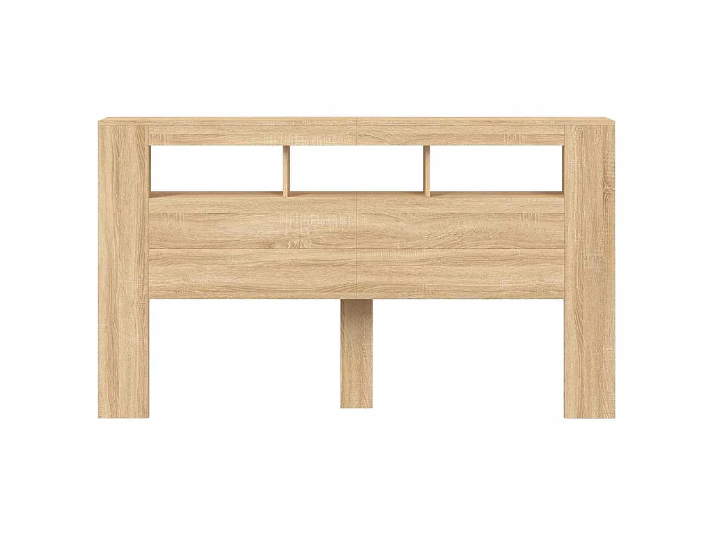 Cabecero LED madera ingeniería roble Sonoma 180x18,5x103,5 cm