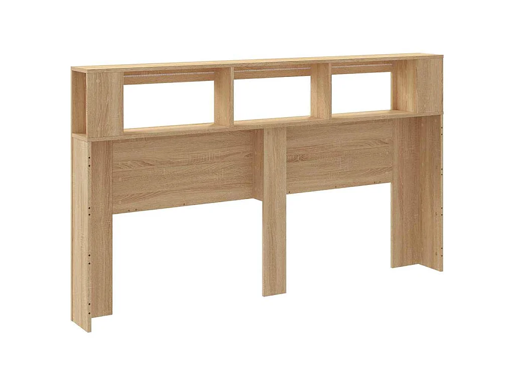 Cabecero LED madera ingeniería roble Sonoma 180x18,5x103,5 cm