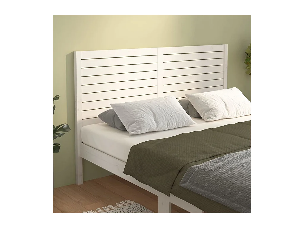 Tête de lit Blanc 186x4x100 cm Bois massif de pin