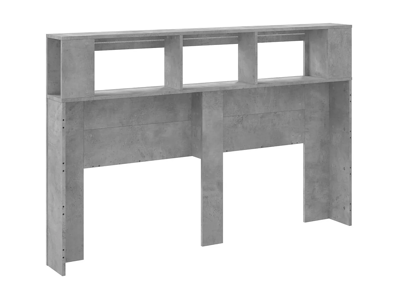 Hoofdeinde met LED 160x18,5x103,5 cm bewerkt hout betongrijs