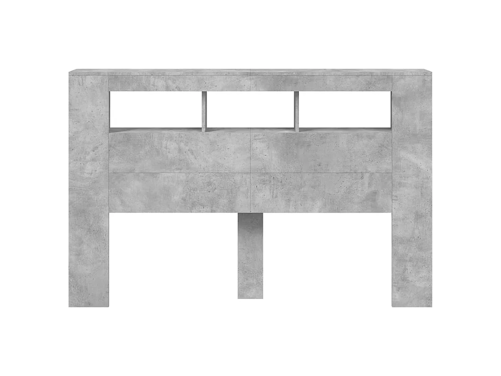 Tête de lit à LED gris béton 160x18,5x103,5cm bois d'ingénierie