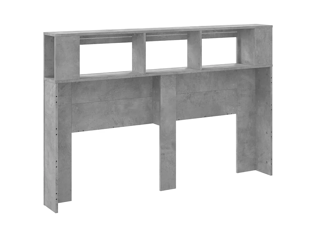 Tête de lit à LED gris béton 160x18,5x103,5cm bois d'ingénierie