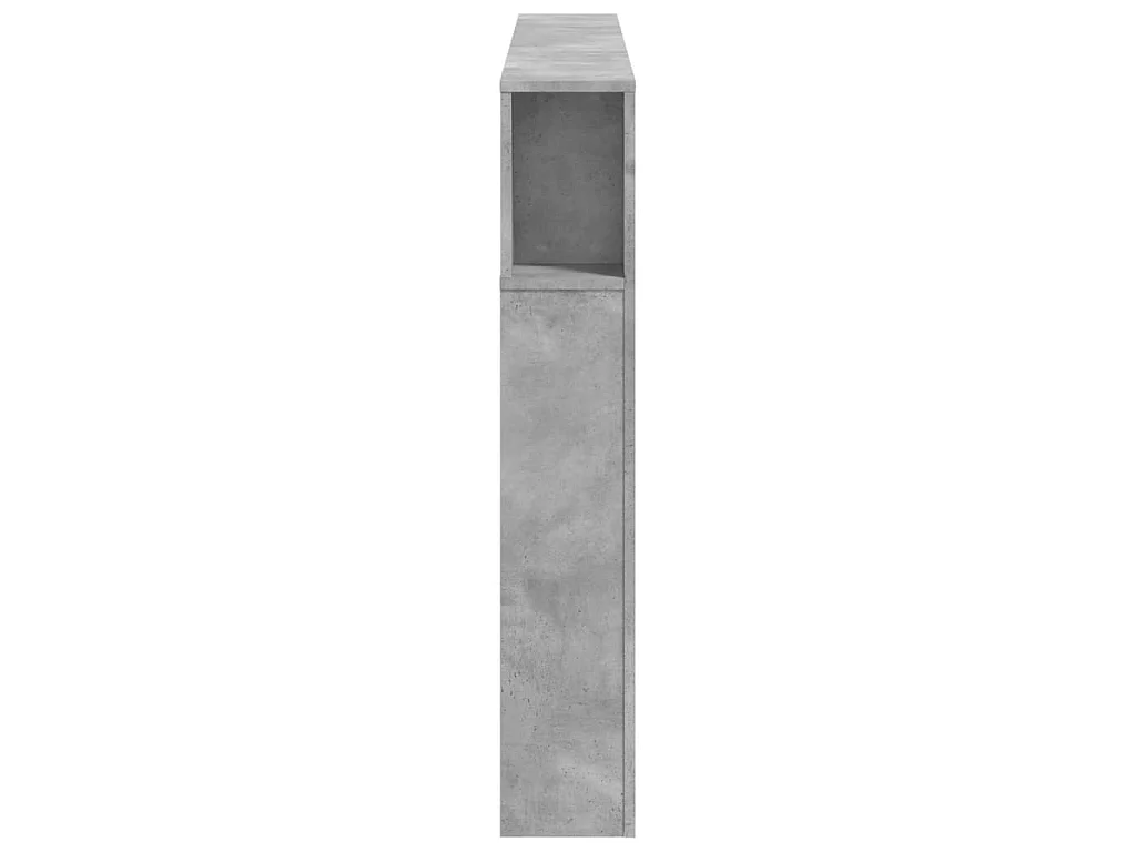 Tête de lit à LED gris béton 160x18,5x103,5cm bois d'ingénierie