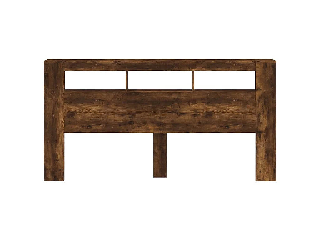 Tête de lit à LED chêne fumé 200x18,5x103,5cm bois d'ingénierie