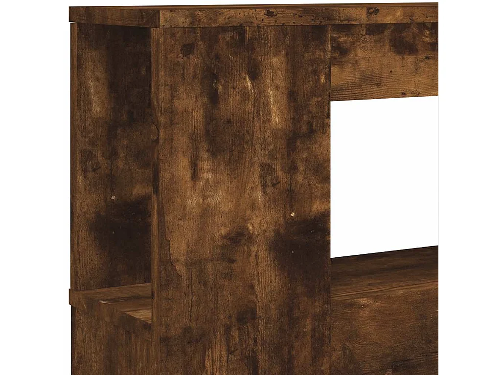 Tête de lit à LED chêne fumé 200x18,5x103,5cm bois d'ingénierie