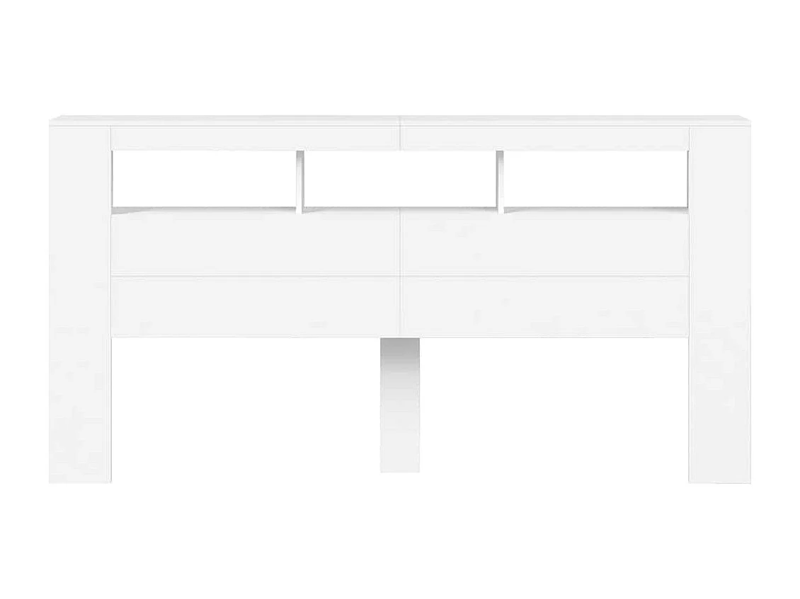 LED-Kopfteil Weiß 200x18,5x103,5 cm Holzwerkstoff