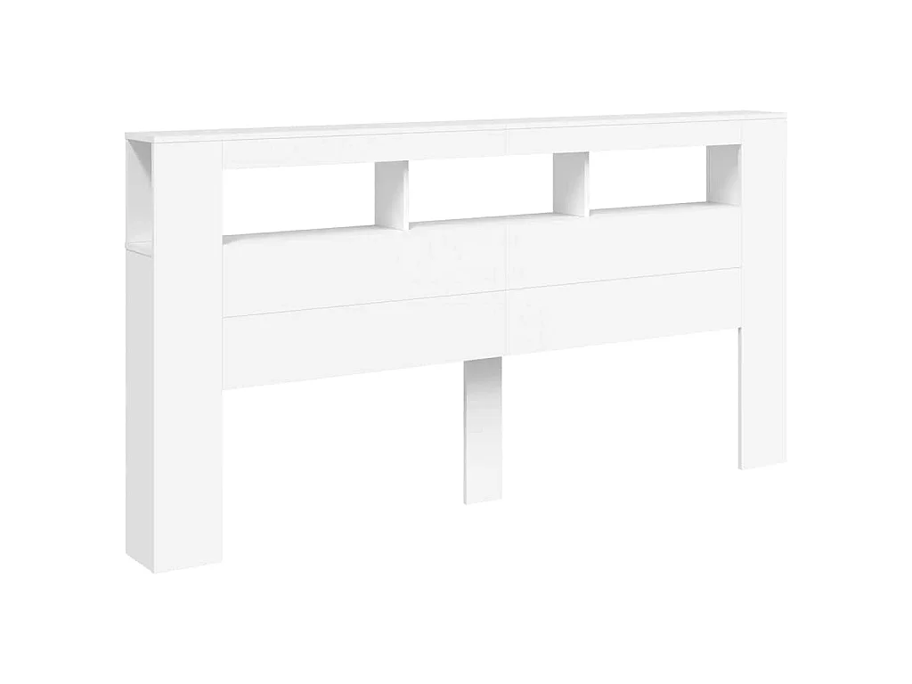 Tête de lit à LED blanc 200x18,5x103,5 cm bois d'ingénierie