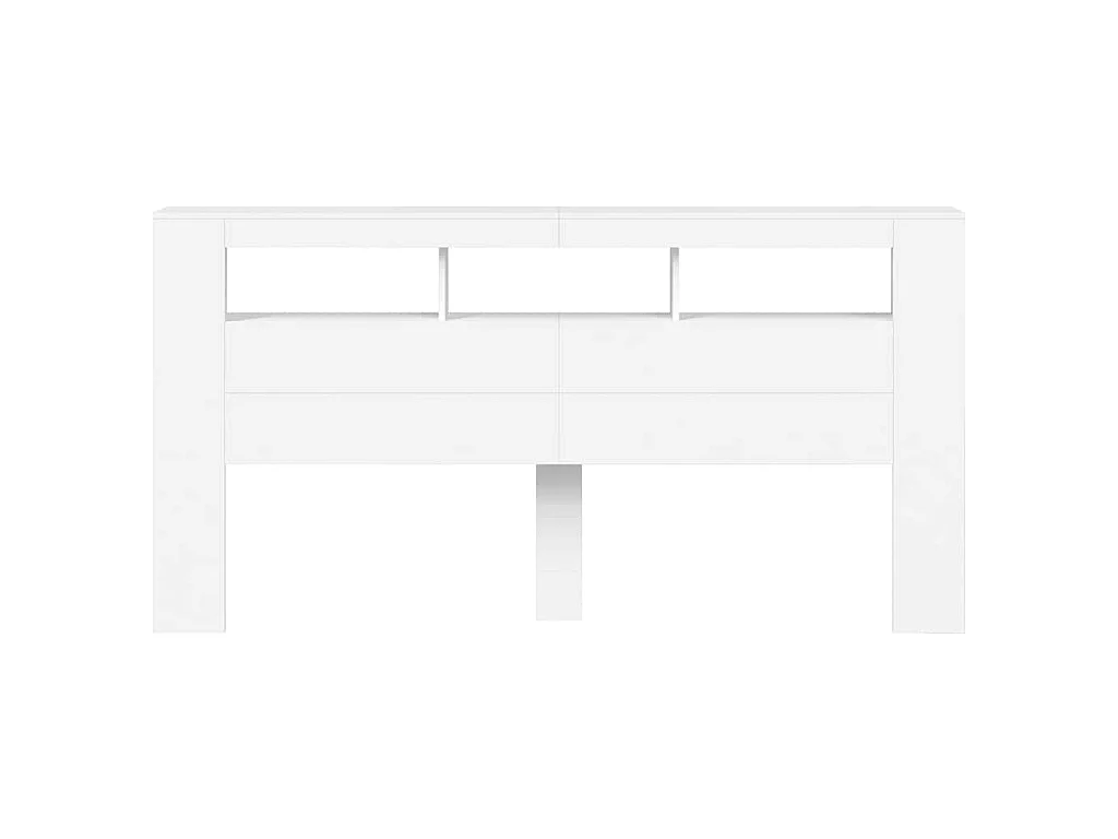 Tête de lit à LED blanc 200x18,5x103,5 cm bois d'ingénierie