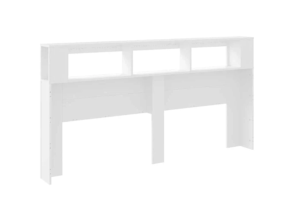 Tête de lit à LED blanc 200x18,5x103,5 cm bois d'ingénierie