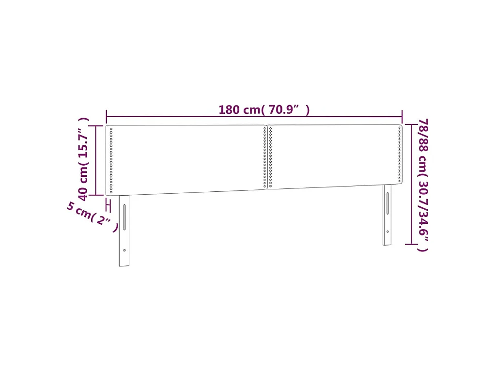 Têtes de lit Rose 180x5x78/88 cm Velours