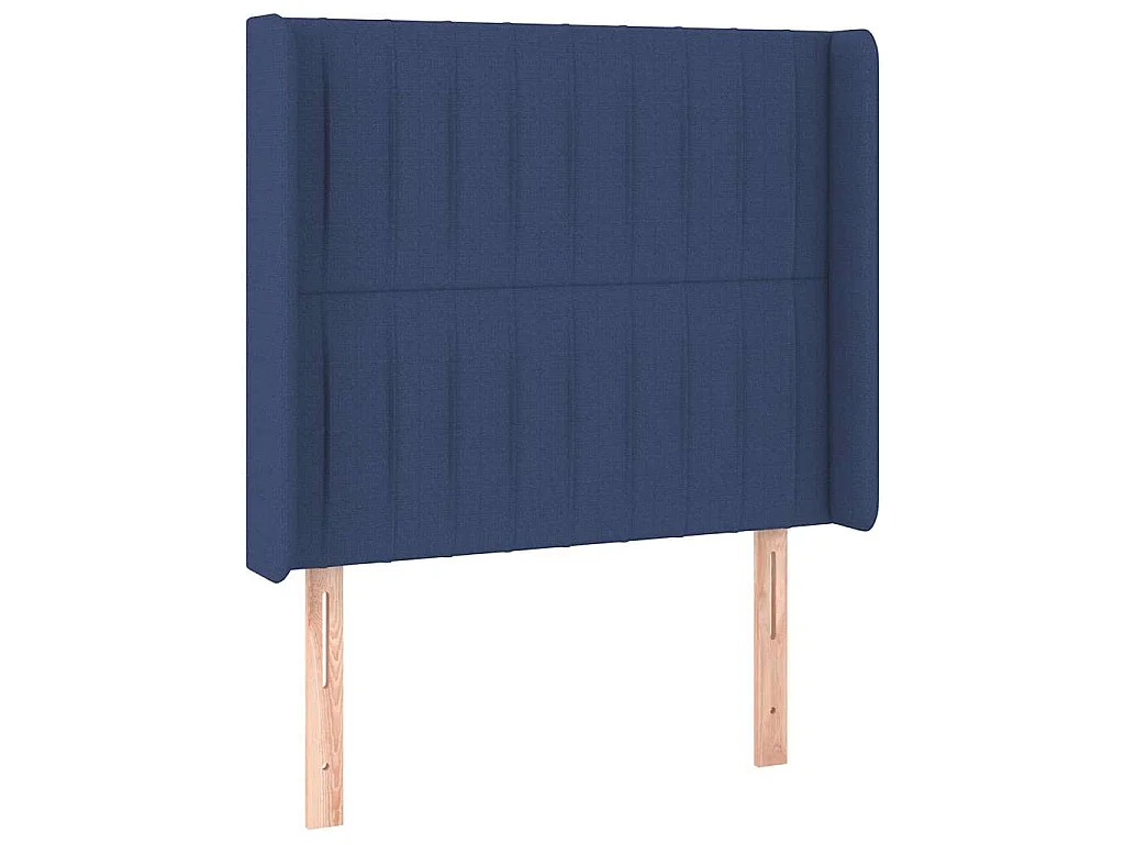 Tête de lit avec oreilles Bleu 83x16x118/128 cm Tissu