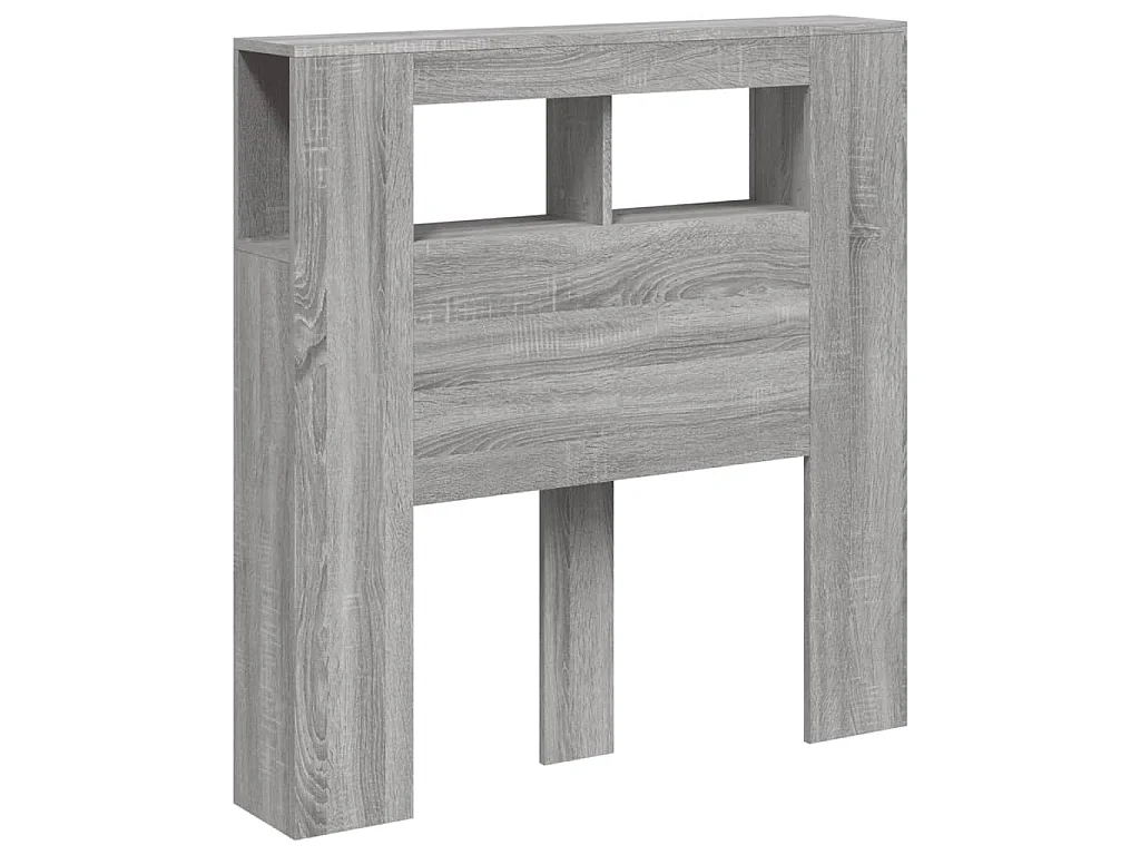 Cabecero LED madera ingeniería gris Sonoma 100x18,5x103,5 cm