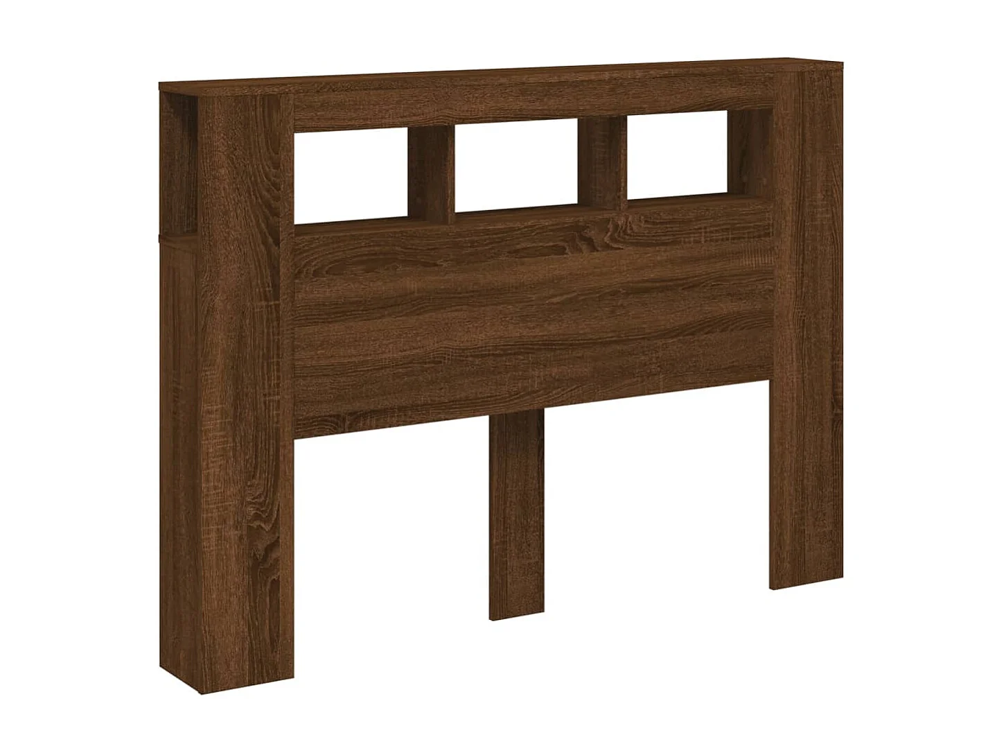 LED-Kopfteil Braun Eichen-Optik 140x18,5x103,5 cm Holzwerkstoff