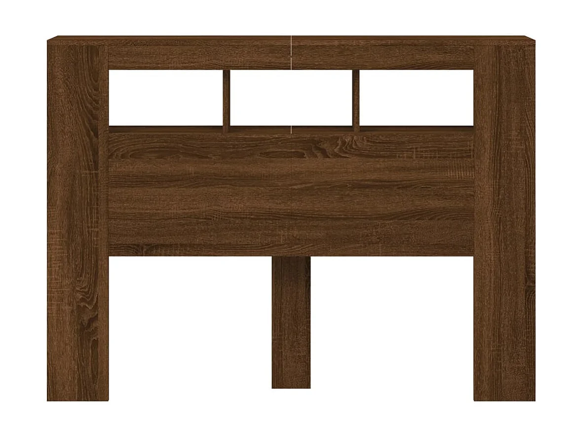 LED-Kopfteil Braun Eichen-Optik 140x18,5x103,5 cm Holzwerkstoff