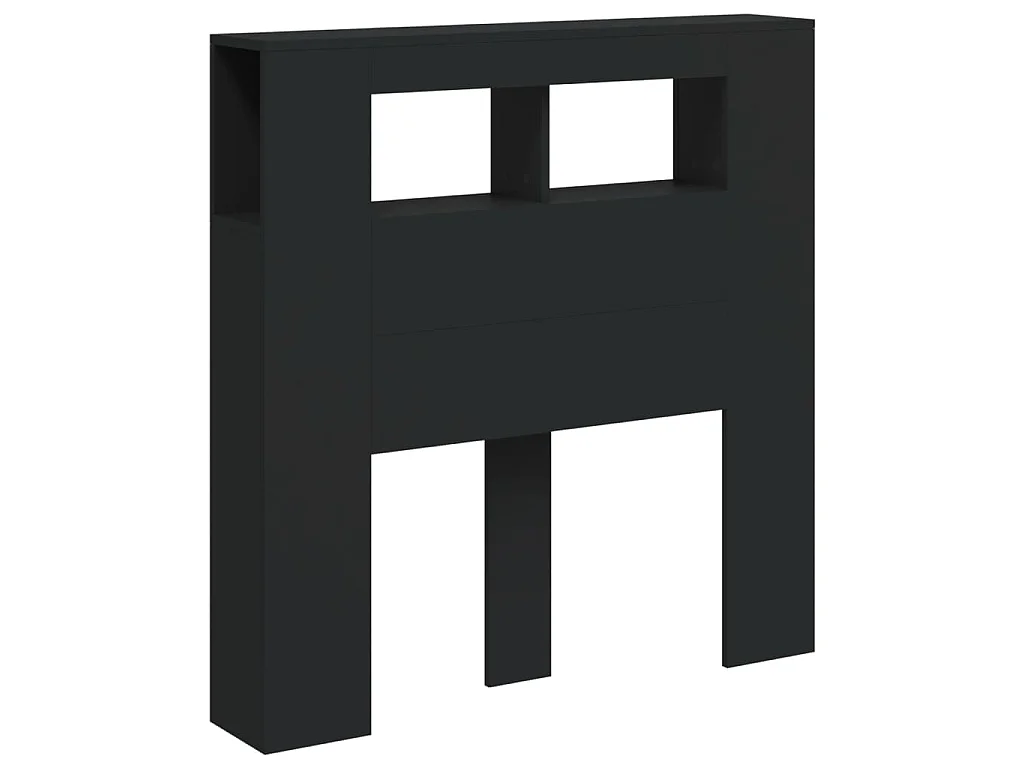 Tête de lit à LED noir 100x18,5x103,5 cm bois d'ingénierie
