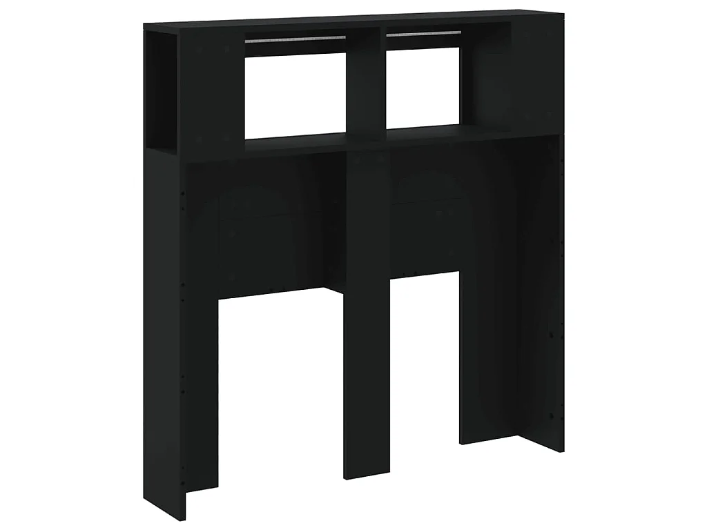 Tête de lit à LED noir 100x18,5x103,5 cm bois d'ingénierie
