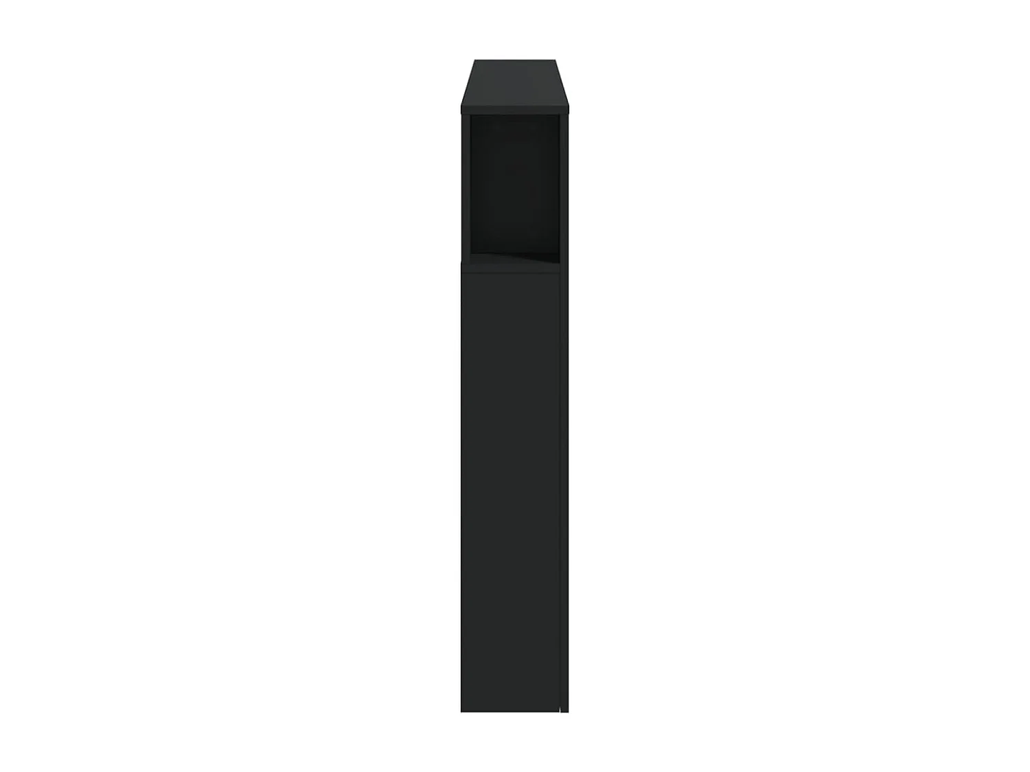 Cabecero con LED madera de ingeniería negro 140x18,5x103,5 cm