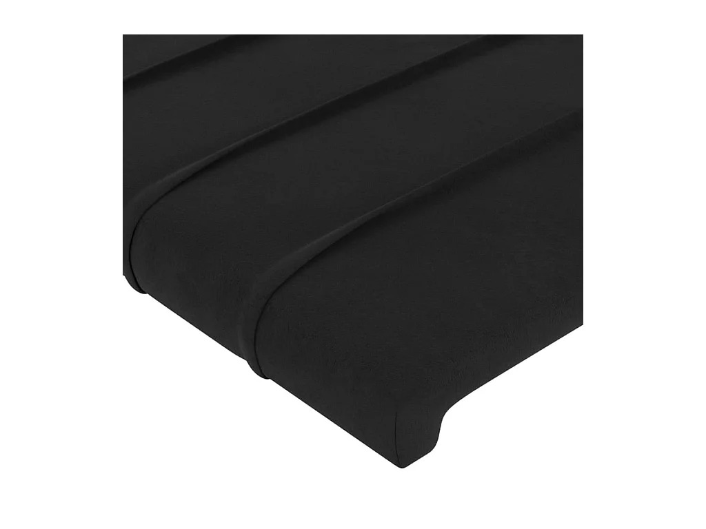 Testiera ad Orecchio Nera 203x16x78/88 cm in Velluto