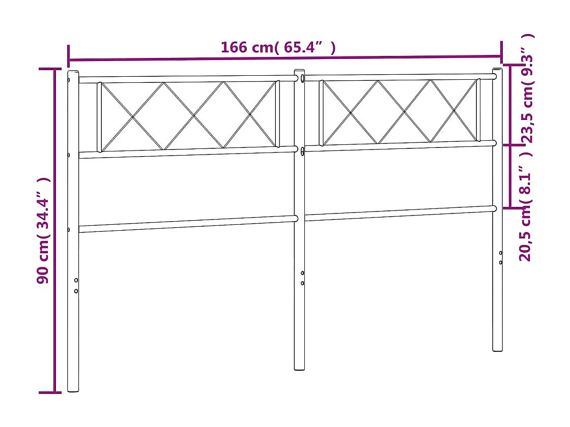 Tête de lit métal noir 160 cm