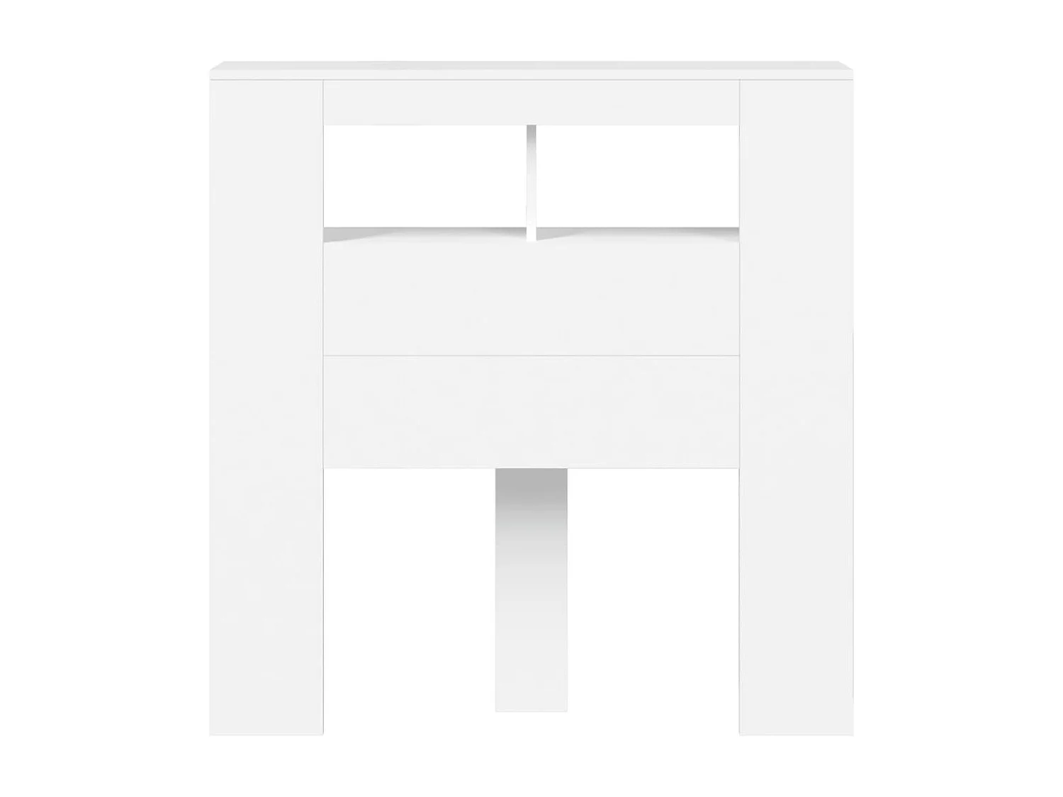 Tête de lit à LED blanc 100x18,5x103,5 cm bois d'ingénierie