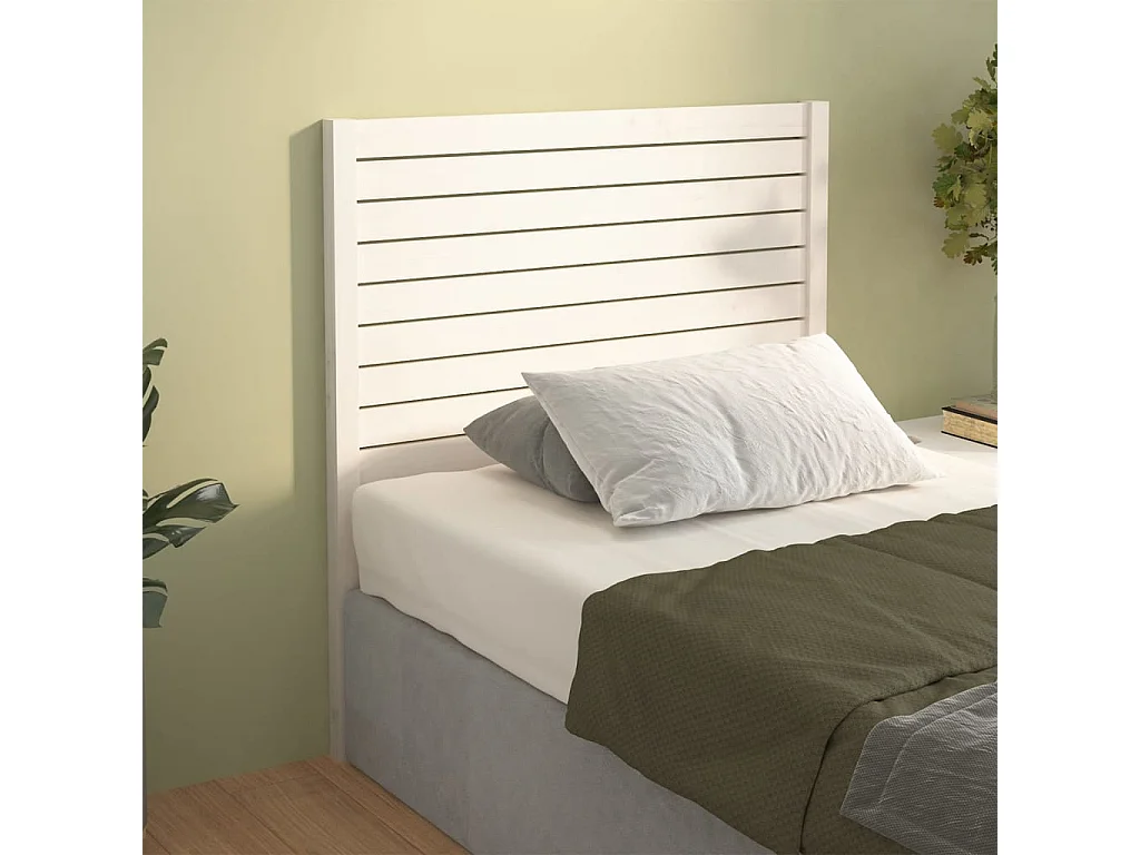 Tête de lit Blanc 81x4x100 cm Bois massif de pin