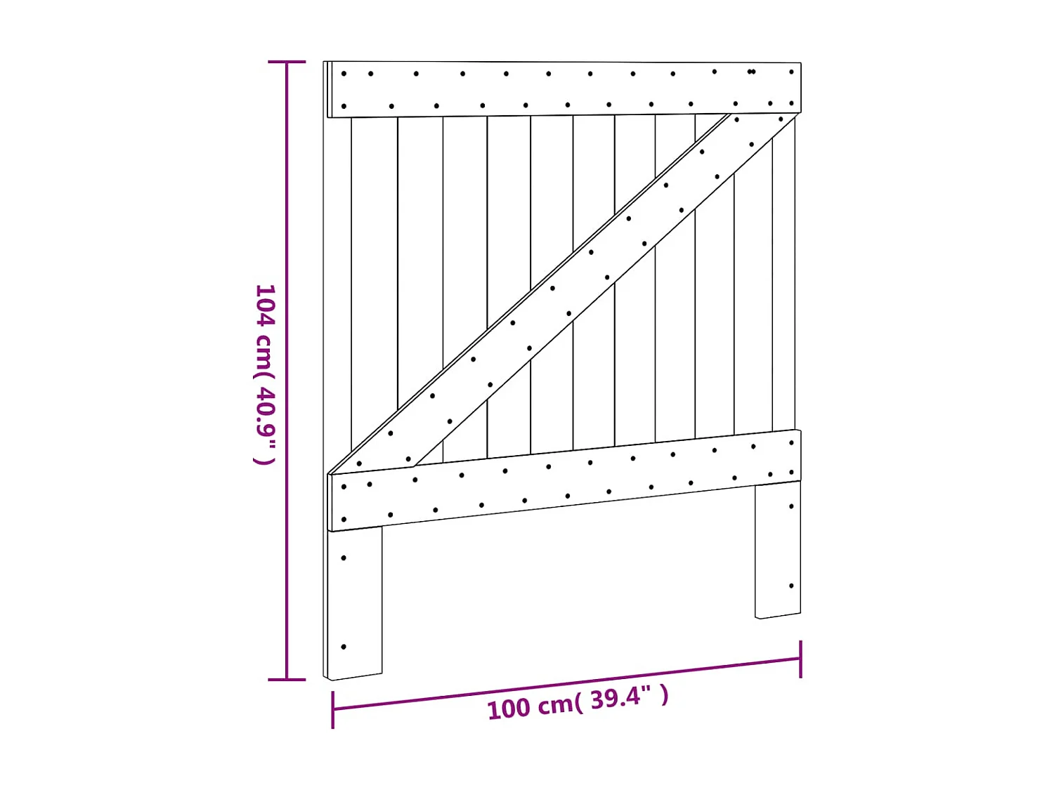 Hoofdbord 100x104 cm massief grenenhout