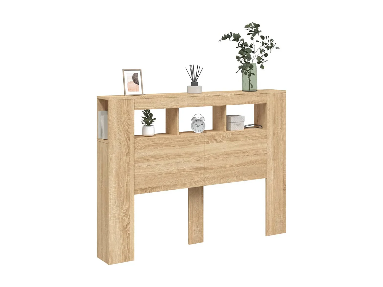 Tête de lit à LED chêne sonoma 140x18,5x103,5cm bois ingénierie